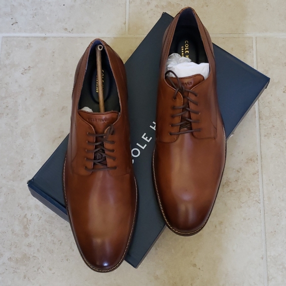 New Cole Haan Mens Cognac Oxford Shoes 